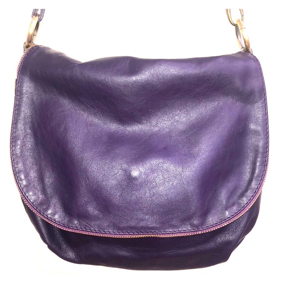 Handbags - Italian Leather Purple Crossbody/Shoulder bag